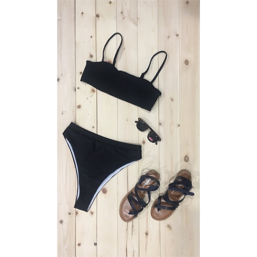 Black high waist bikini set